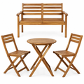 Salon de jardin en acacia 2 places