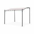 Pergola adossée 3x2.5m - Brestum - Toile beige - Pergola murale BRESTUM 3X2,5M