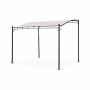 Pergola adossée 3x2.5m - Brestum - Toile beige - Pergola murale BRESTUM 3X2,5M