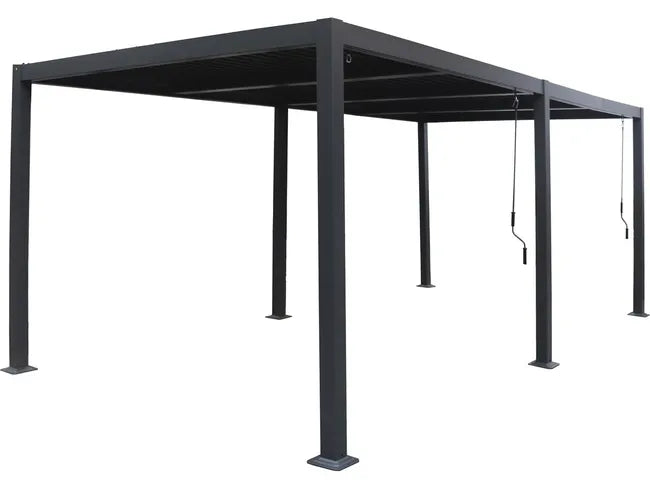 Pergola bioclimatique "Windsor" en aluminium - 3 x 6 m - Gris